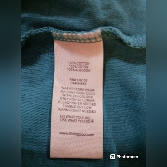 LIFE IS GOOD tee.  RARE FIND.  Womens.  Teal blue.  Size XL. - Picture 4 of 7